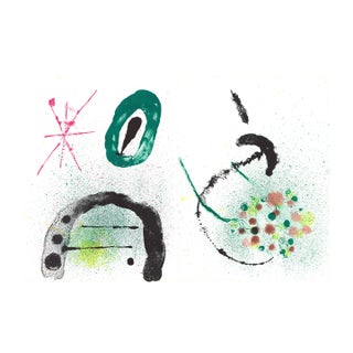 1967 Diptych Lithograph by Joan Miró "La Fille Du Jardinier" (The Farmer's Daughter) For Sale