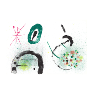 1967 Diptych Lithograph by Joan Miró "La Fille Du Jardinier" (The Farmer's Daughter)