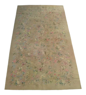 Antique 1920 Floral British Hook Rug 21'5'' X 11'6''