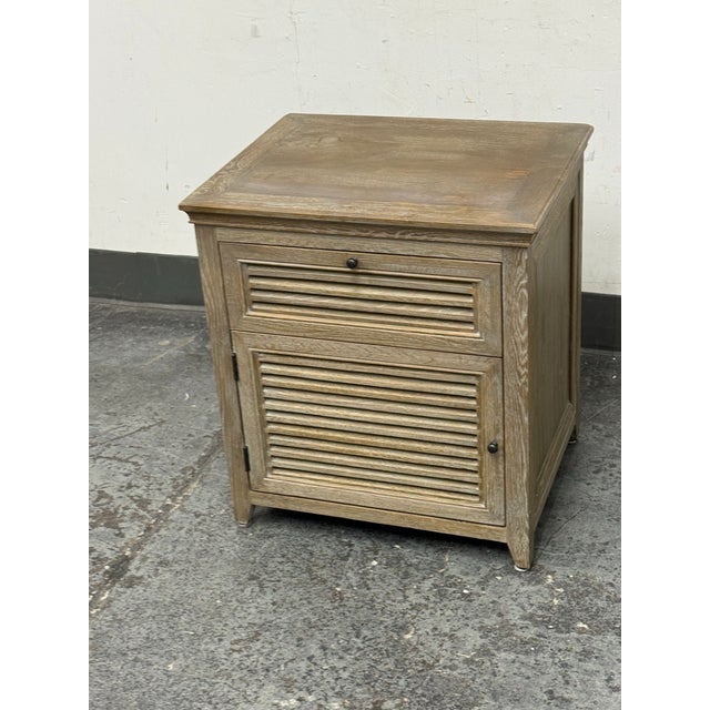 Black Restoration Hardware Shutter Nightstand For Sale - Image 8 of 12