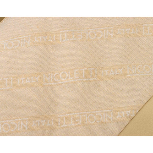 Off-white Pair of Nicoletti Off-White Leather Upholstered Club Chairs For Sale - Image 8 of 8