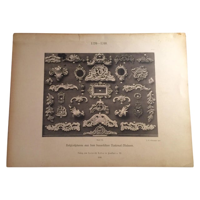 German Architectural Moldings Print For Sale