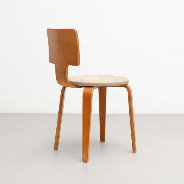 Set of Plywood and Upholstery Chair and Stool attributed to Cor (Cornelius Louis) Alons for Den Boer For Sale - Image 18 of 18
