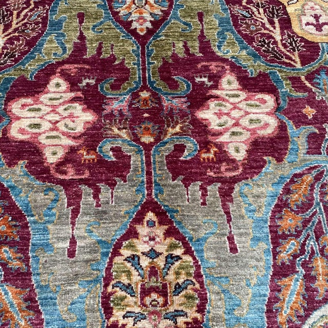 Fine Burgundy Persian Sultanabad Hand-Knotted Wool Rug - 6'2" X 8'11" For Sale - Image 4 of 10