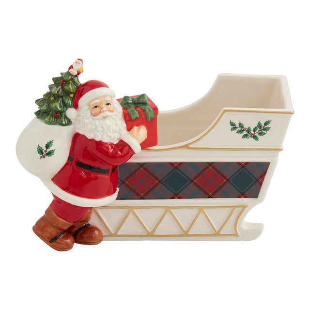 Spode Christmas Tree Santa Sleigh Candy Jar For Sale