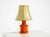 Mid-Century Modern 1960s Orange Ceramic Table Lamp with Cocoon Shade | Made in Italy For Sale - Image 3 of 18
