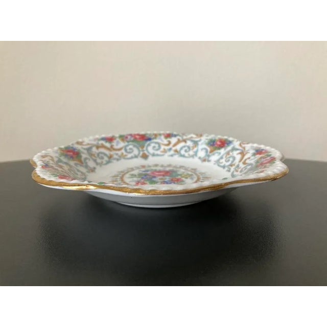 Shabby Chic Early 20th Century English Red Roses Porcelain Jewelry Dish For Sale - Image 3 of 18