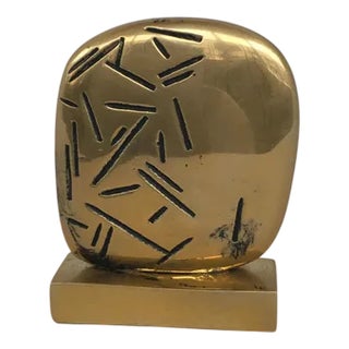 Post-Modern Bronze Abstract Sculpture with Base by Beppe Bonetti, 1980 For Sale