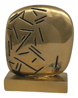 Post-Modern Bronze Abstract Sculpture with Base by Beppe Bonetti, 1980