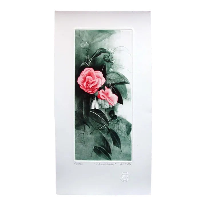 GH Rothe Flower Study 1988 Art Hand Signed Mezzotint Limited Edition ...