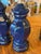 Vintage pair of Palm Beach cobalt blue ceramic table lamps. No chips or breaks. Newly wired, 3 way brass sockets, clear...