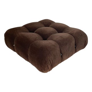 Italian Modern Brown Velvet Pouf Camaleonda by Mario Bellini for C&B, 1960s For Sale