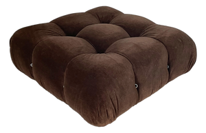 Italian Modern Brown Velvet Pouf Camaleonda by Mario Bellini for C&B, 1960s