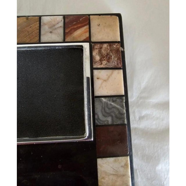 Antique Victorian Ashford Black Marble Pietra Dura Twin Inkwell Stand, 1865 For Sale - Image 14 of 18