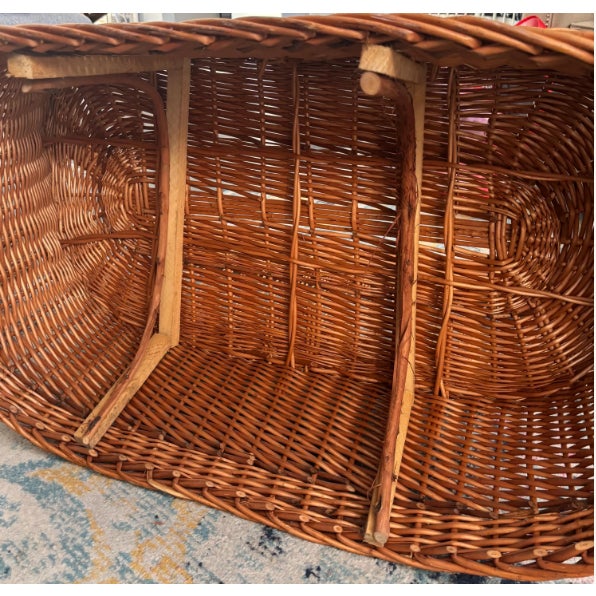 Mid-Century Modern 1970s Wicker Coastal Boho Chic Settee Loveseat For Sale - Image 3 of 15