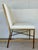 Revelation Modern Chippendale Antique Brass and Leather Side Chair For Sale - Image 4 of 6