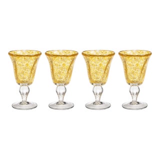 Antibes 4-Piece Set Wine Glasses, Yellow For Sale