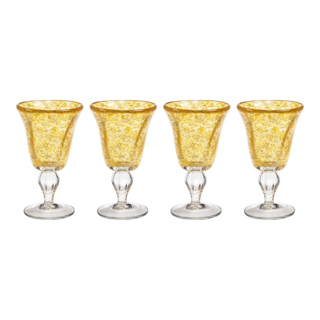 Antibes 4-Piece Set Wine Glasses, Yellow For Sale