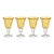 Antibes 4-Piece Set Wine Glasses, Yellow For Sale