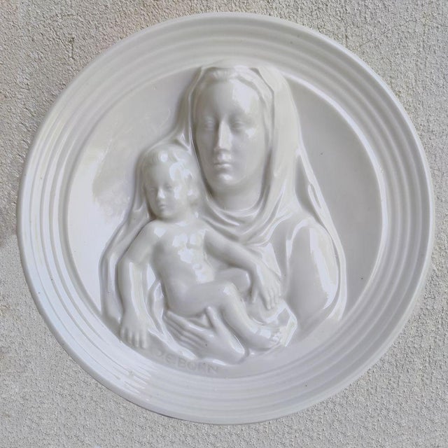 White Madonna with Child by Emile Jacob Born, 1890s For Sale - Image 8 of 8