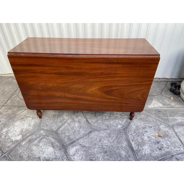 Antique English Edwardian Mahogany Drop Leaf Table For Sale - Image 11 of 11