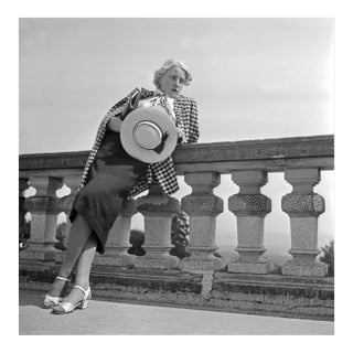 Woman Leaning on Balcony Solitude Castle, Stuttgart Germany, 1935 For Sale