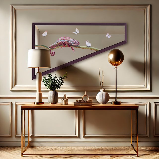 Contemporary Giuseppe Caiafa, Incontro Cangiante, Figurative Painting, Oil on Mirror, 2024 For Sale - Image 3 of 5