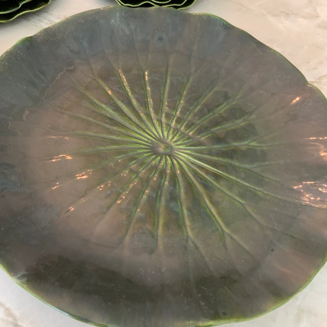 Shabby Chic Metlock Potteries “Lotus” by Poppytrail California Green Tableware, 1970’s - 20 Pieces For Sale - Image 3 of 9