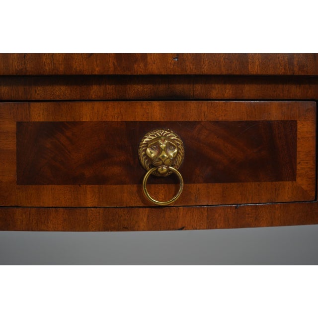 1990s Maitland Smith Sheraton Style Kneehole Design Mahogany Sideboard For Sale - Image 13 of 18