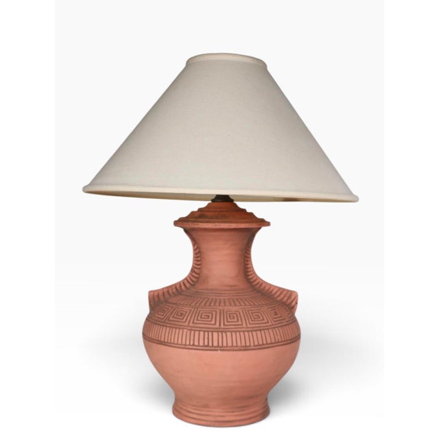 Late 20th Century South American Style Terra Cotta Table Lamps - Pair For Sale - Image 15 of 18