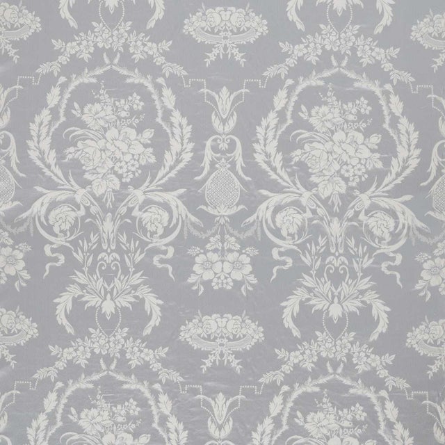 Zoffany Arabesque Silk Fabric in Quartz Grey - a Sample For Sale