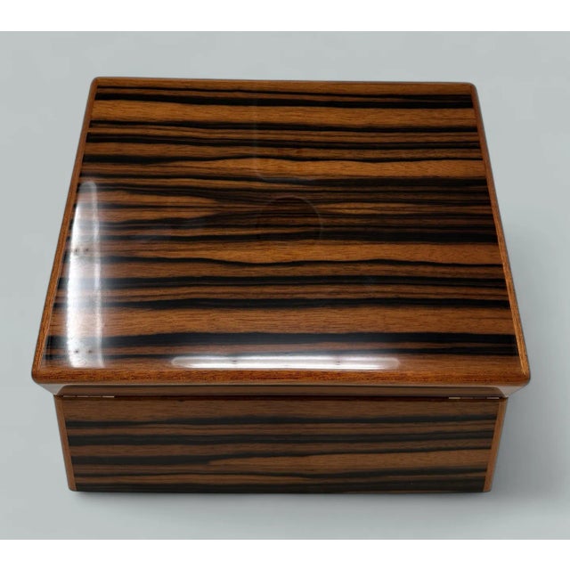 Brown Mahogany Wood Vintage Handmade Jewelry Casket Box Manning of Ireland Irish New For Sale - Image 8 of 10