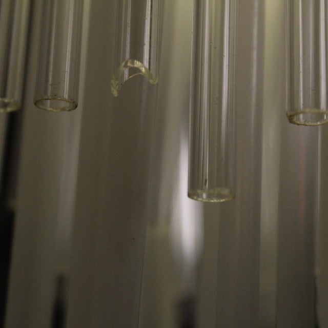 Gray Chandelier with Glass Rods and Steel Structure, 1970 For Sale - Image 8 of 18