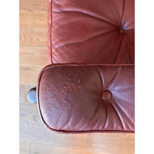 1960s Pair of Swedish Mid-Century Modern Teak Lounge Chairs by Göte Möbler, Original Leather For Sale - Image 10 of 12