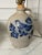 Vintage Rowe Pottery Works Salt Glazed Stoneware Cobalt Blue Bird Jug Table Lamp 25" For Sale - Image 4 of 18