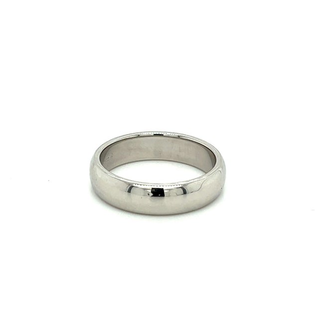 Modern Tiffany & Co. Signed 6MM Platinum Mens Wedding Band Ring, Size 11 For Sale - Image 3 of 5