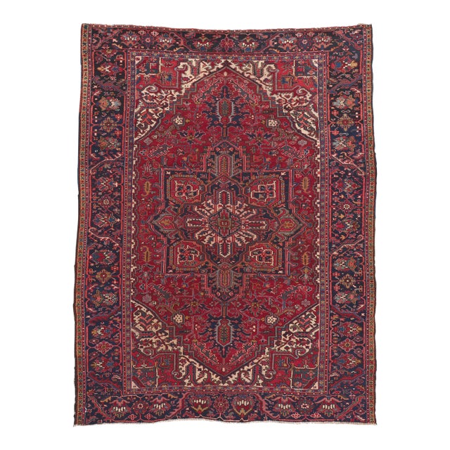 Mid 20th Century Vintage Persian Heriz Rug - 08'00 X 10'05 For Sale