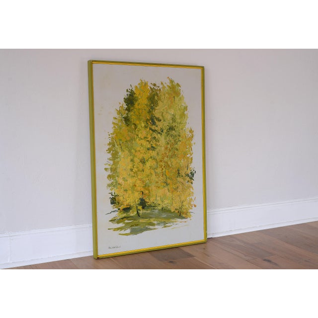 Mid-Century Modern Vintage 1960s Helena Willi Impressionist Trees Forest Painting For Sale - Image 3 of 13