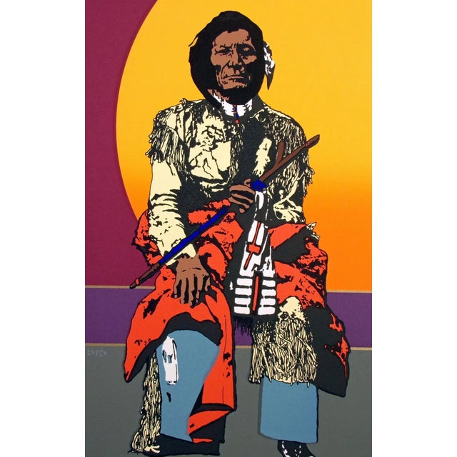 1990s Ward Churchill "Dull Knife" Hand Signed Fine Art Serigraph 1983 29/50 For Sale - Image 5 of 6