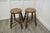 Wood Victorian Elm Farmhouse Kitchen Stools, 1880, Set of 2 For Sale - Image 7 of 9