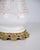 Antique lamp in white opaline glass with red pattern and brass base from the 1880s. Table lamp with modern white...