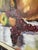 1960's Mid-Century Wine & Fruits Oil Painting on Masonite Board – Framed For Sale - Image 12 of 15