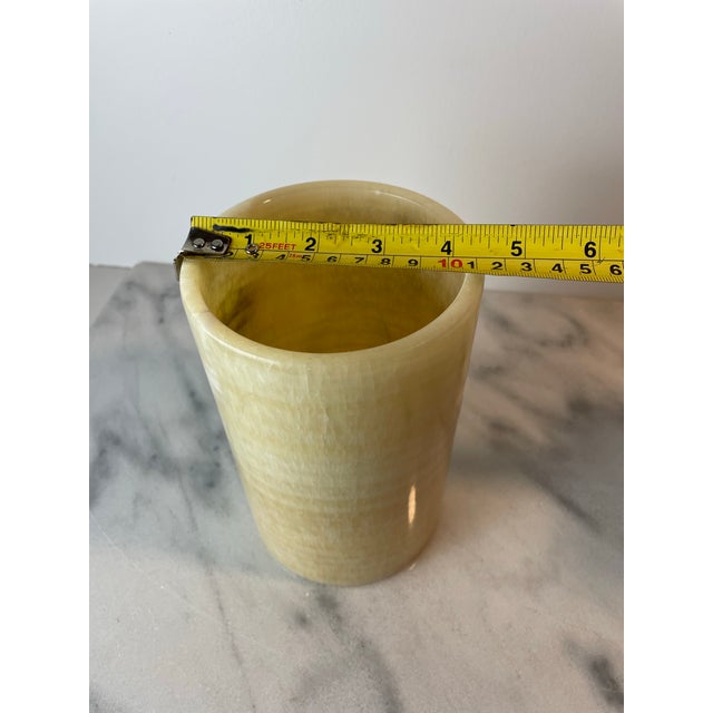 Mid 20th Century Cylinder Onyx Marble Vase or Candle Holder For Sale In Seattle - Image 6 of 6