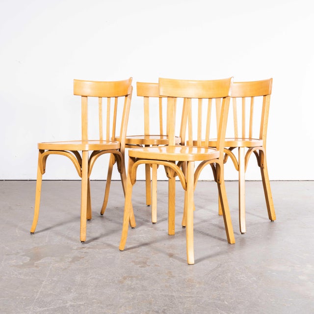 Brown Bentwood Tri Back Dining Chairs from Baumann, 1950s, Set of 4 For Sale - Image 8 of 12