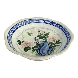 Antique Chinese Export Hand Painted Bowl 6.25" Diameter For Sale