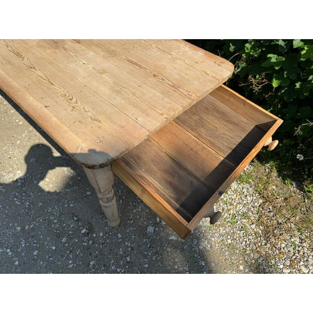 Antique 8-Seater Pine Farmhouse Dining Table, 1900s For Sale - Image 9 of 17