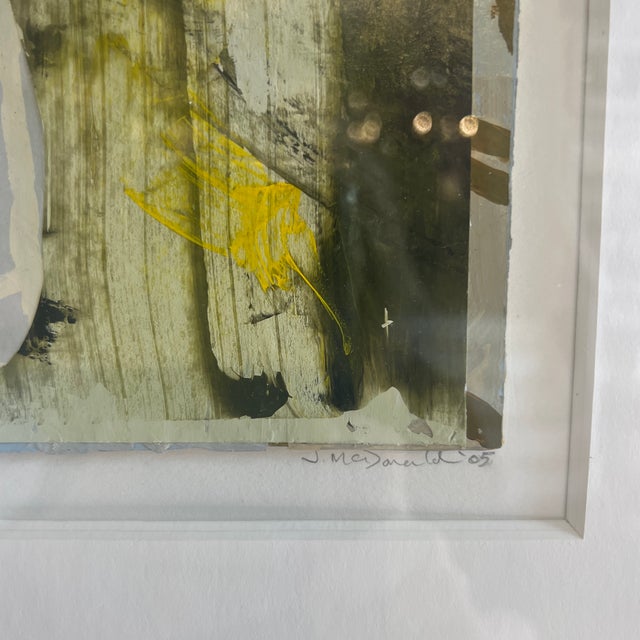 Abstract Framed Signed Abstract Mixed Media Painting For Sale - Image 3 of 5