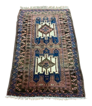 Vintage Caucasian Mauve Wool Rug