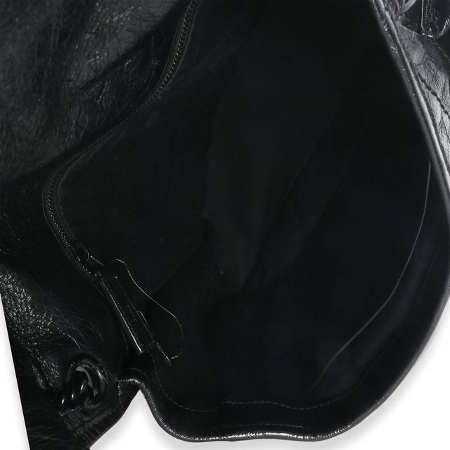 Black Crinkled Calfskin Matelasse Medium Niki Chain Satchel For Sale - Image 9 of 9