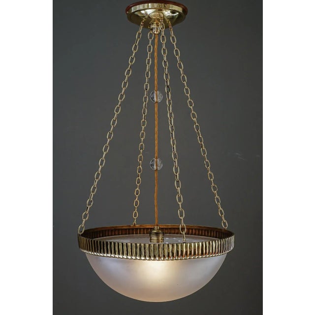 Chandelier with Original Glass Shade Vienna from Otto Prutscher, 1908 For Sale - Image 4 of 12